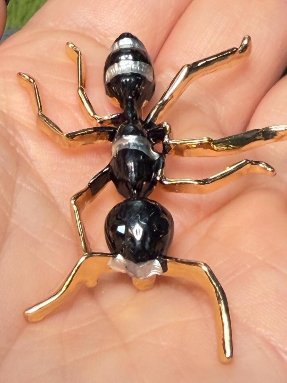 Ant Brooch Gold Tone Insect Pin Bug Jewelry Statement Style 2.25 inches